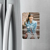 Aankondiging modern witscript Afstuderen foto's Magneet