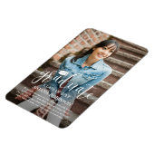 Aankondiging modern witscript Afstuderen foto's Magneet (Linkerzijde)