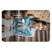 Aankondiging modern witscript Afstuderen foto's Magneet (Horizontaal)