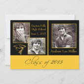 Aankondiging modern zwart-goudAfstuderen (Voorkant)