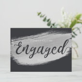 Aankondiging modern zwart Verloving (Staand voorkant)