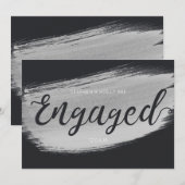 Aankondiging modern zwart Verloving (Voorkant / Achterkant)