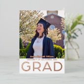 Aankondiging moderne Afstudeerder Gold Foil (Staand Voorkant)