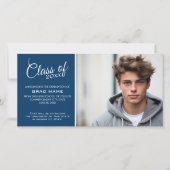 Aankondiging moderne Afstuderen foto - Navy Blue (Voorkant)