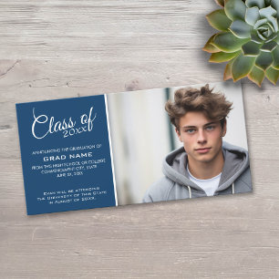 Aankondiging moderne Afstuderen foto - Navy Blue