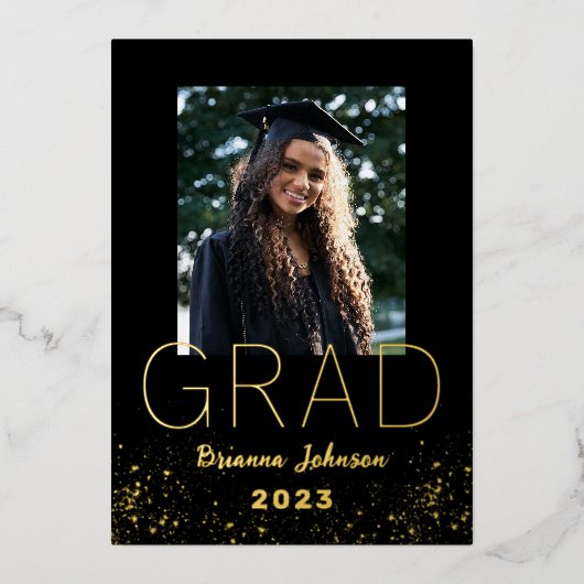 Aankondiging moderne Afstuderen Gold Foil (Voorkant)