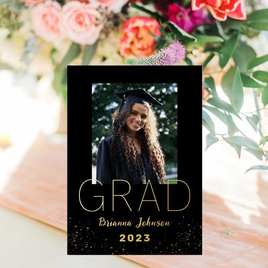 Aankondiging moderne Afstuderen Gold Foil