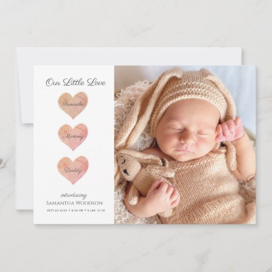 Aankondiging moderne Baby foto geboorte (Voorkant)