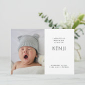 Aankondiging moderne Baby foto geboorte (Staand voorkant)