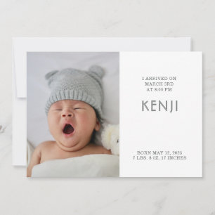 Aankondiging moderne Baby foto geboorte