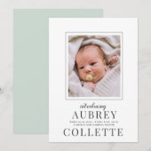 Aankondiging moderne Baby foto geboorte (Voorkant / Achterkant)