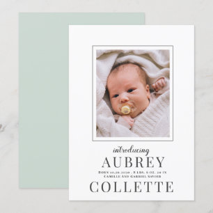 Aankondiging moderne Baby foto geboorte