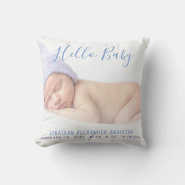Aankondiging moderne Baby foto geboorte Kussen