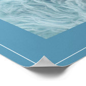 Aankondiging moderne blauwe foto geboortedatum poster (Hoek)