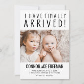 Aankondiging moderne foto-Baby geboortedatum (Voorkant)