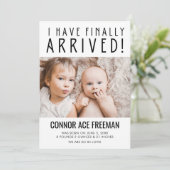 Aankondiging moderne foto-Baby geboortedatum (Staand voorkant)