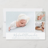 Aankondiging moderne foto-collage Baby geboorte (Voorkant)