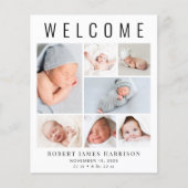 Aankondiging moderne foto-collage geboorte (Voorkant)