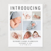 Aankondiging moderne foto-collage geboorte (Voorkant)