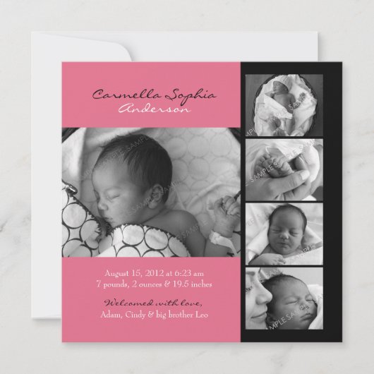 Aankondiging moderne foto geboorte (Voorkant)