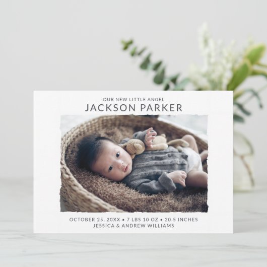 Aankondiging moderne foto geboorte (Staand voorkant)