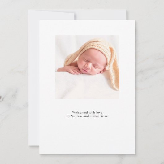 Aankondiging moderne foto geboorte (Achterkant)