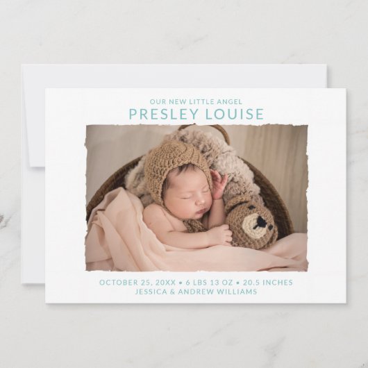 Aankondiging moderne foto geboorte (Voorkant)