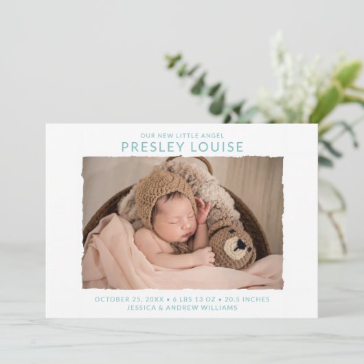 Aankondiging moderne foto geboorte (Staand voorkant)