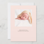 Aankondiging moderne foto geboorte | Blush roze (Achterkant)
