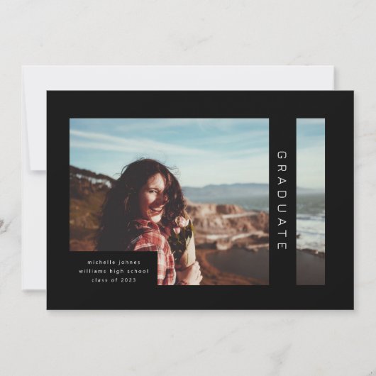 Aankondiging moderne geometrische foto-Afstuderen (Voorkant)