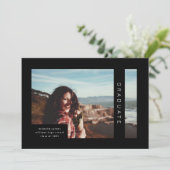Aankondiging moderne geometrische foto-Afstuderen (Staand voorkant)