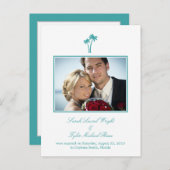 Aankondiging moderne palmbomen bruiloft (Voorkant / Achterkant)