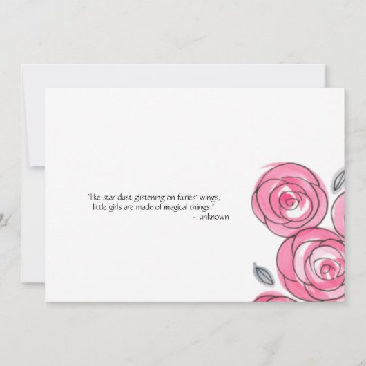 Aankondiging moderne roze Floral Birth (Achterkant)