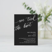 Aankondiging moderne Rustic Black en White Wedding Briefkaart (Staand voorkant)