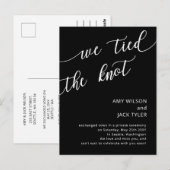 Aankondiging moderne Rustic Black en White Wedding Briefkaart (Voorkant / Achterkant)