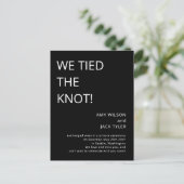 Aankondiging moderne Rustic Black en White Wedding Briefkaart (Staand voorkant)