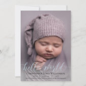 Aankondiging moderne Script Baby Boy (Voorkant)