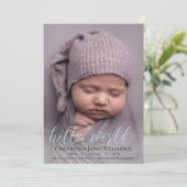 Aankondiging moderne Script Baby Boy (Staand voorkant)