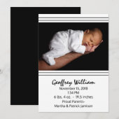 Aankondiging moderne zwarte en witte Baby (Voorkant / Achterkant)