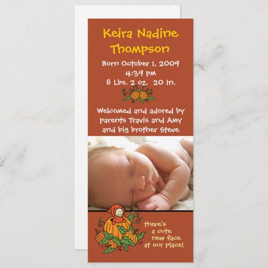 Aankondiging najaar geboorte (Voorkant / Achterkant)