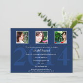 Aankondiging Navy Blue Photo Afstuderen (Staand voorkant)