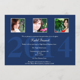 Aankondiging Navy Blue Photo Afstuderen