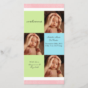 Aankondiging neutrale Baby-fotokaart