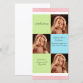 Aankondiging neutrale Baby-fotokaart (Voorkant / Achterkant)
