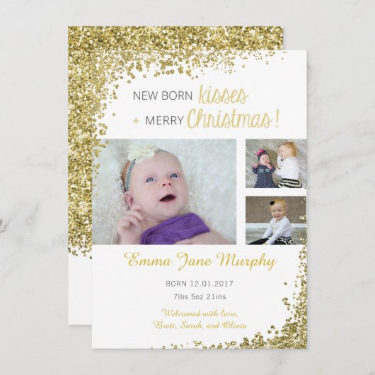 Aankondiging New Born Kisses Baby (Voorkant / Achterkant)