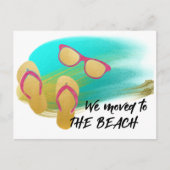 Aankondiging nieuw adres aan het strand (Voorkant)