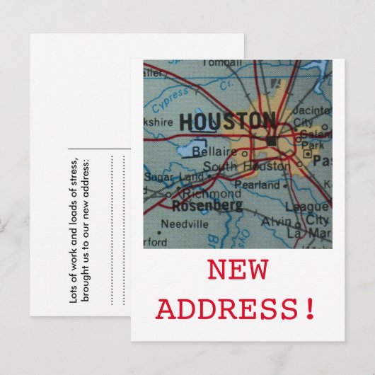 Aankondiging nieuw adres Houston (Voorkant / Achterkant)