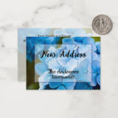 Aankondiging nieuw adres met Blauwe Hortensia (Voorkant / Achterkant in situ)