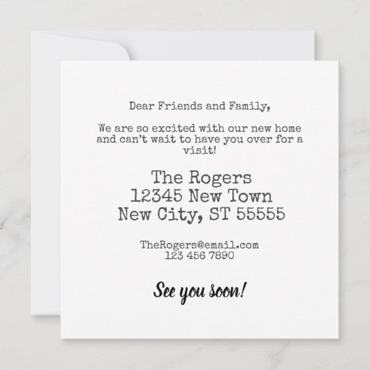 Aankondiging nieuw adres schattige groep (Achterkant)