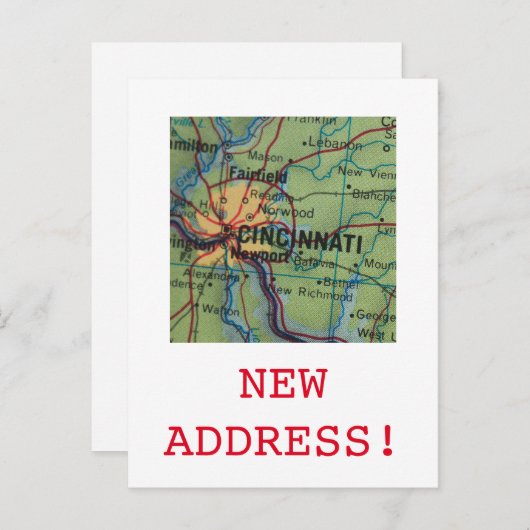Aankondiging nieuw adres van Cincinatti (Voorkant / Achterkant)